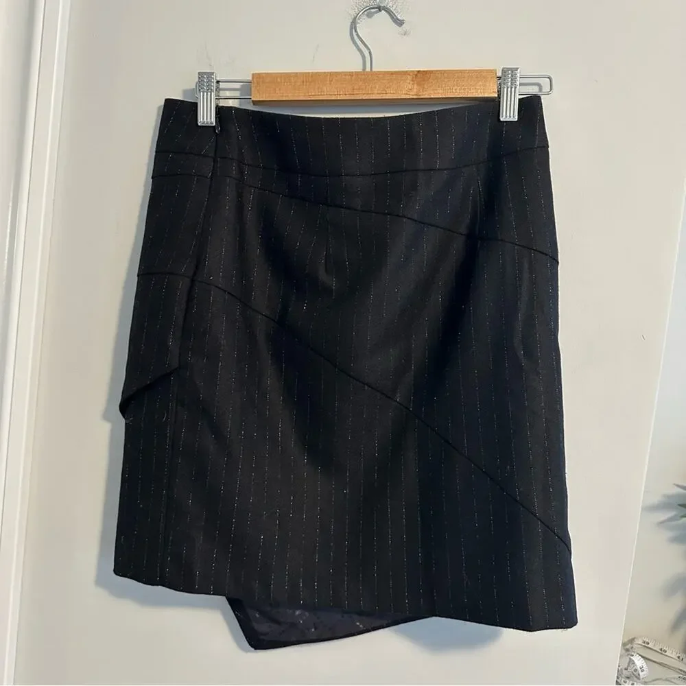 Zadig & Voltaire Black Pinstripe Mini Skirt 38 Small